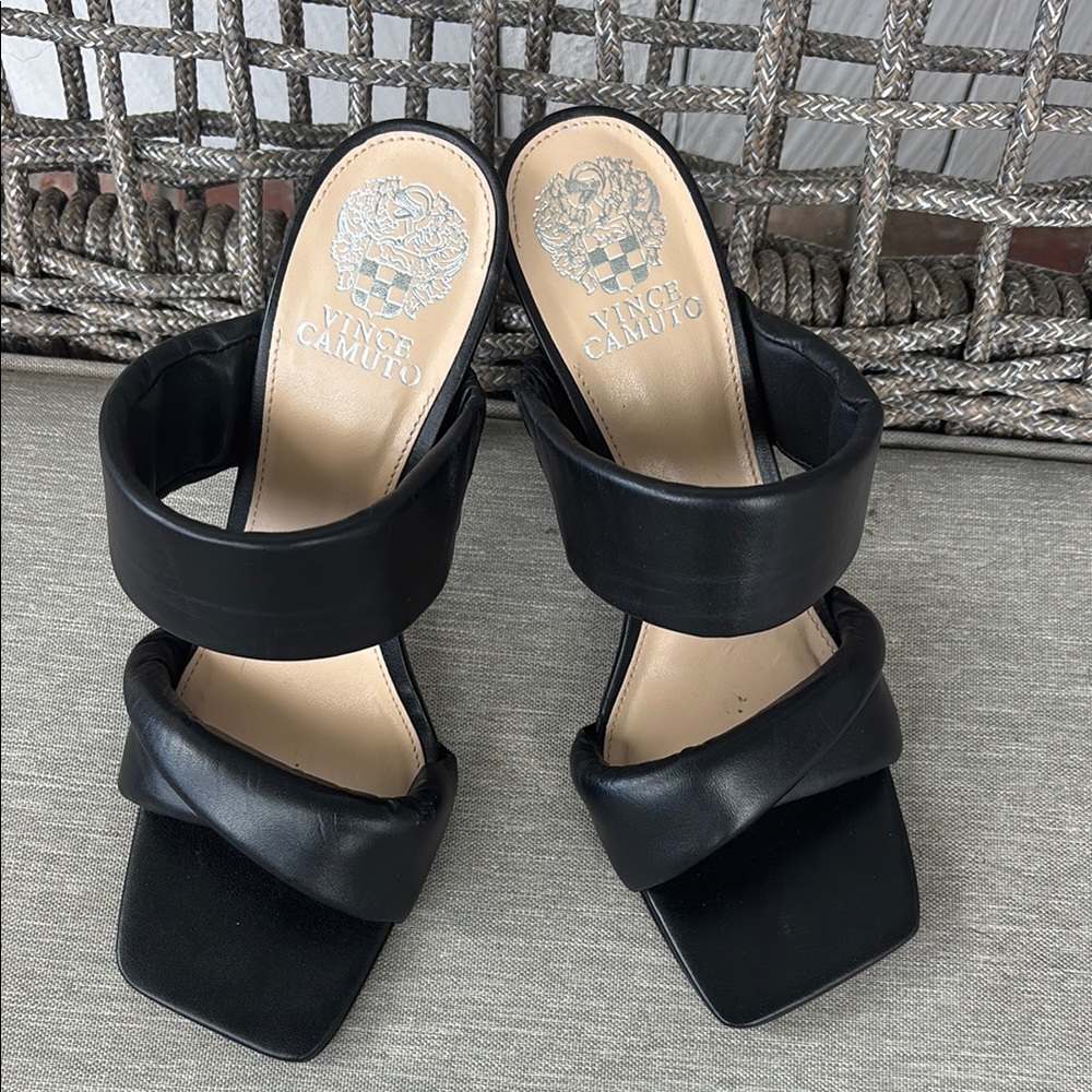 Vince Camuto Black Strappy Heels